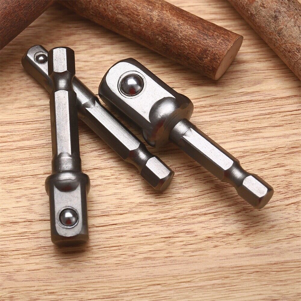 1/4" 3/8" 1/2" Socket Adapter Drill BIts Set Hex Shank Power Impact Driver Tool