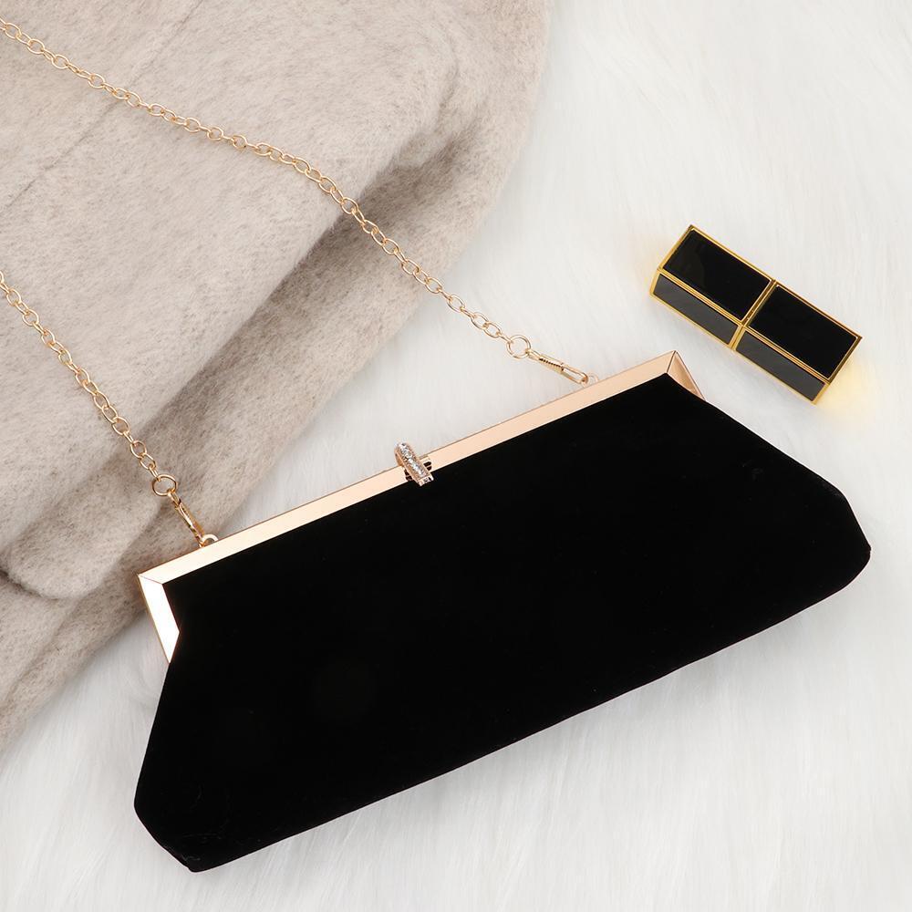Women Banquet Party Bridal Evening Bag Velvet Diamante Clutch Bag Handbag
