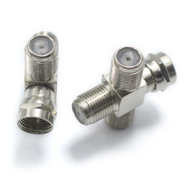 5Pcs F Male Plug to Female Plug Metal TV Set-top Box Joint Antenna Connector