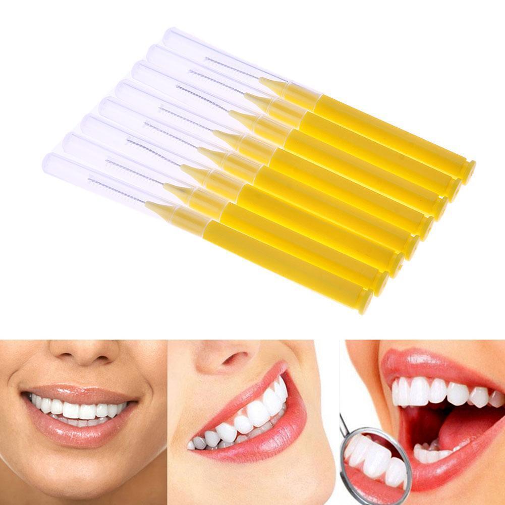 16pcs/Pack I Type Interdental Brushes Dental Cleaning Massage Tool(Yellow)