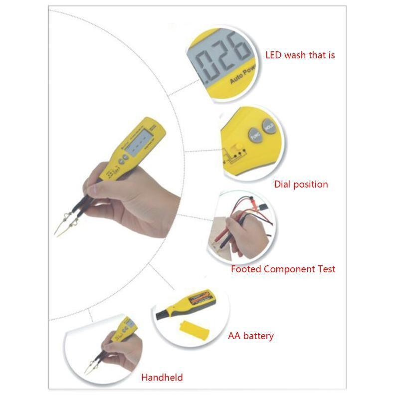 Portable Digital SMD Tester 4000 Counts SMD Meter Handheld Resistance Capacitanc
