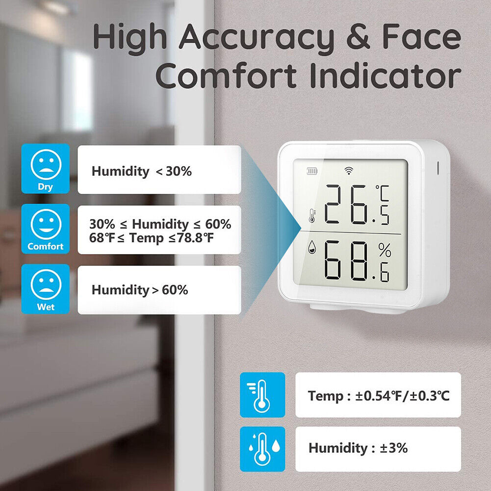 WiFi Temperature Humidity Detector Phone Remote 2.4GHz Air Quality Analyzer