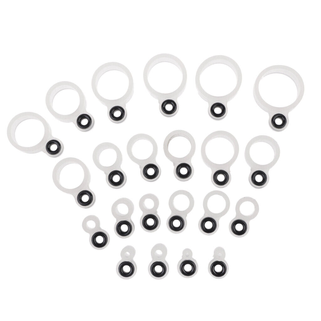 44pcs Silicone and  Fishing Rod Guides Repair Kit Rod  Rings