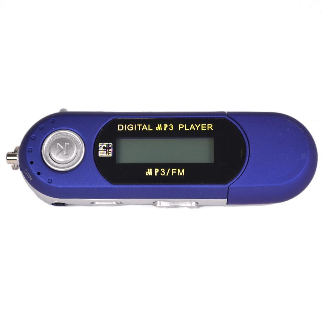 4GB MP3   USB Music Player with LCD Screen FM Radio Voice Recorder Blue