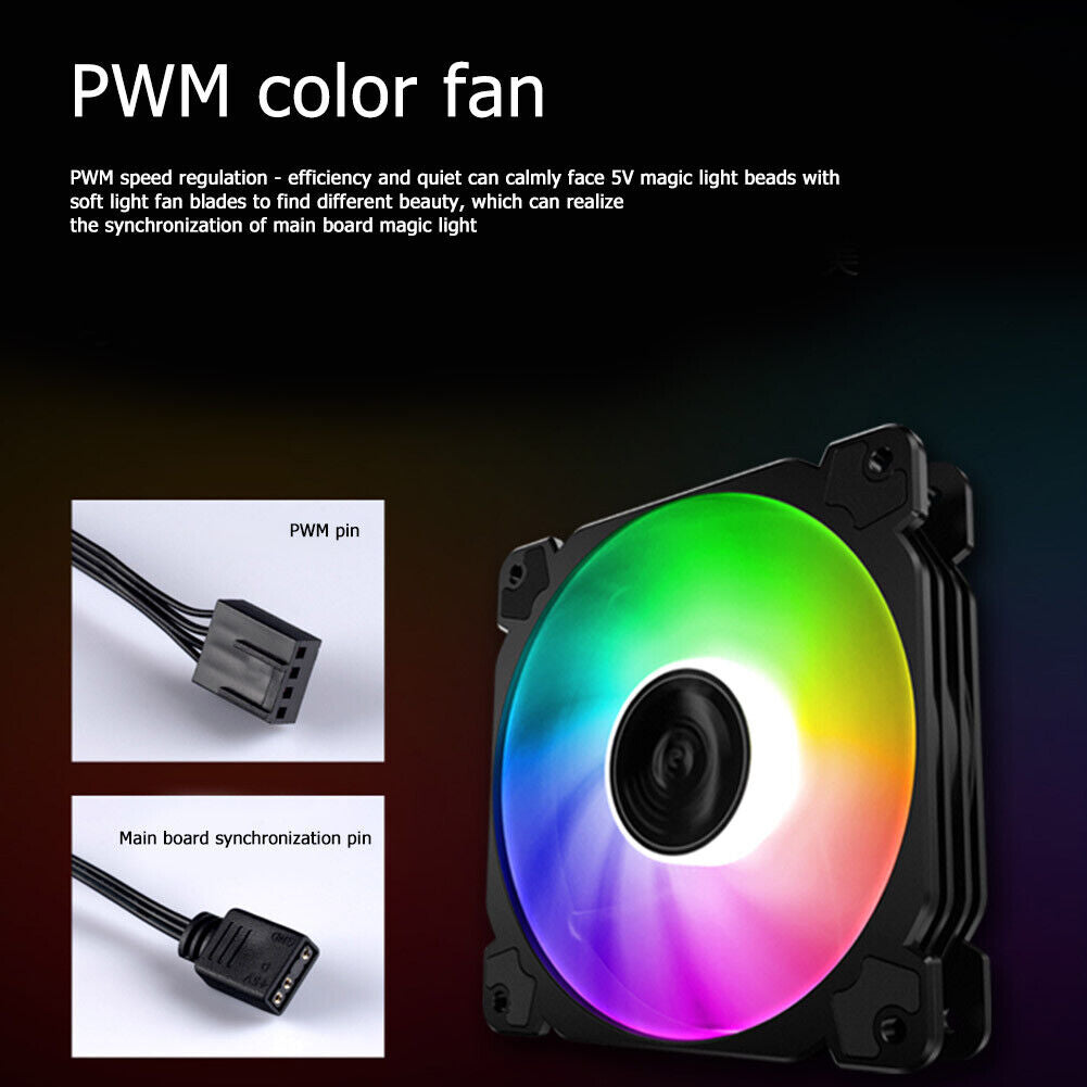 CR1400 PWM 4Pin 12V PC LED Fan Cooling RGB 4 Heat-pipes CPU Cooler Radiator
