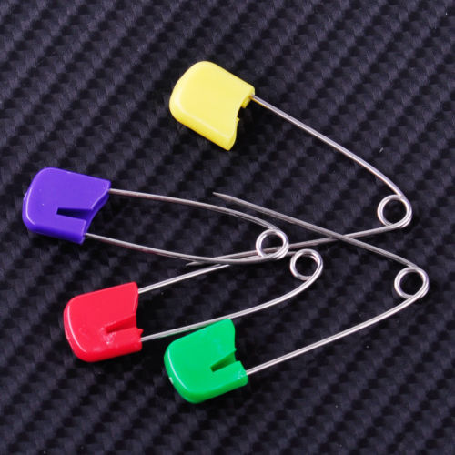 50x Head Safety Pins Locking Hold Clip  Dress Cloth Nappy Diaper Craft Pins