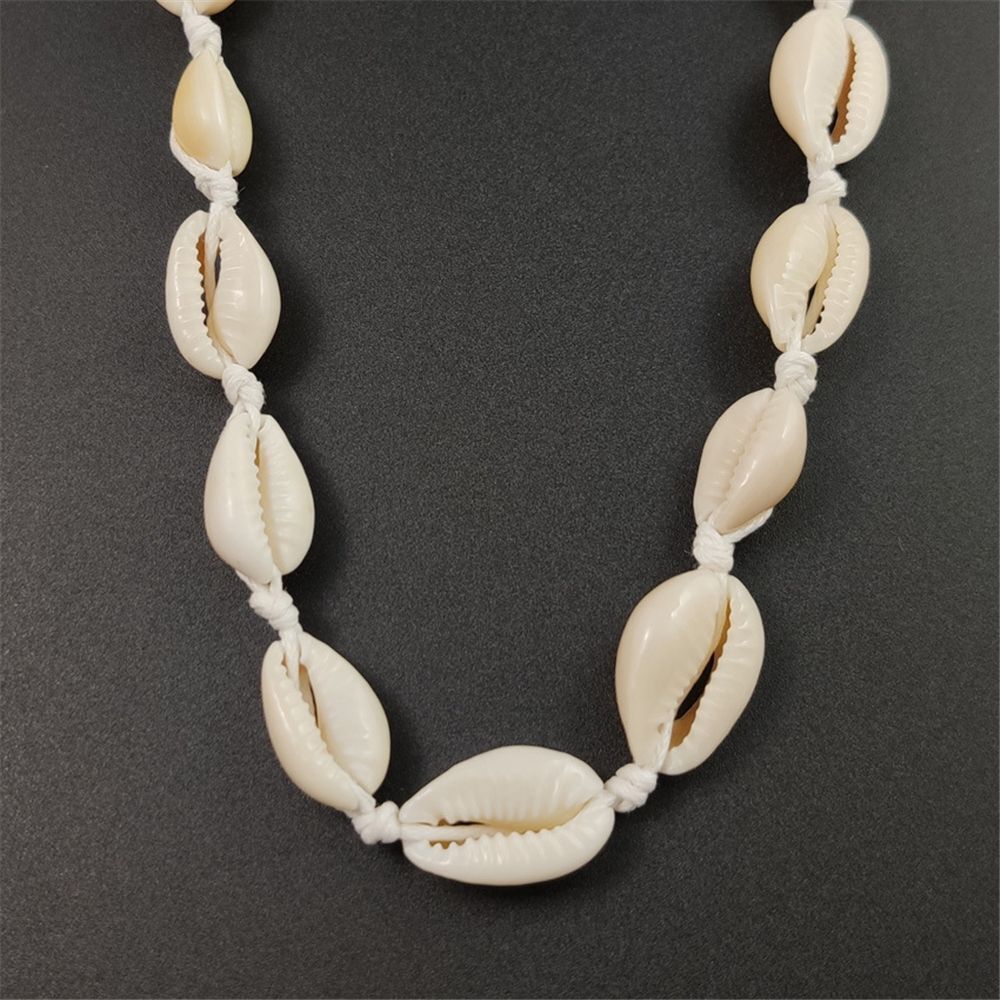 Beach Bohemia Women Choker Boho Natural Cowrie Shell Necklace Braided Handmade