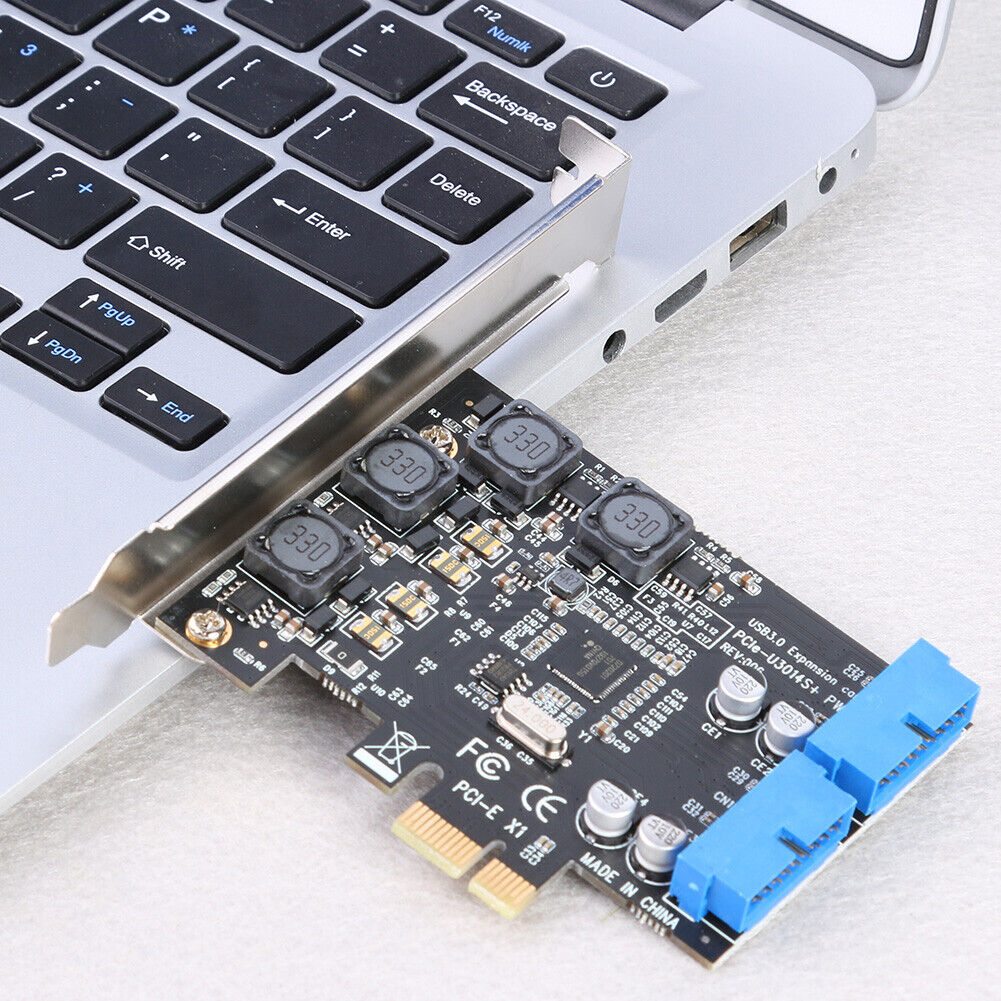 Front PCI-E to 19/20 Pin Adapter Desktop USB 3.0 PCI Express Expansion Card