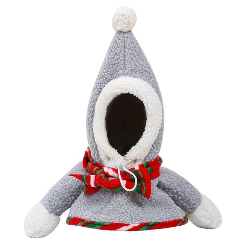 Christmas Cloak Cape with Hat for Cats Dogs Holiday Costume Photo Props