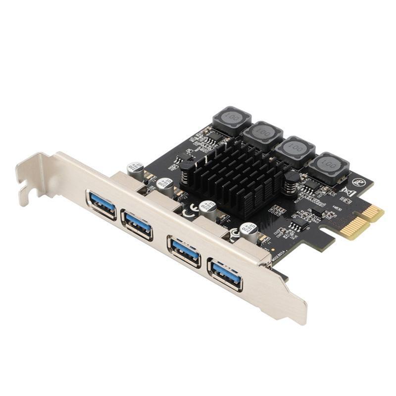 4 Ports USB 3.0 PCIE HUB PCI-E X1 X16 Expansion Adapter Controller Extender Card