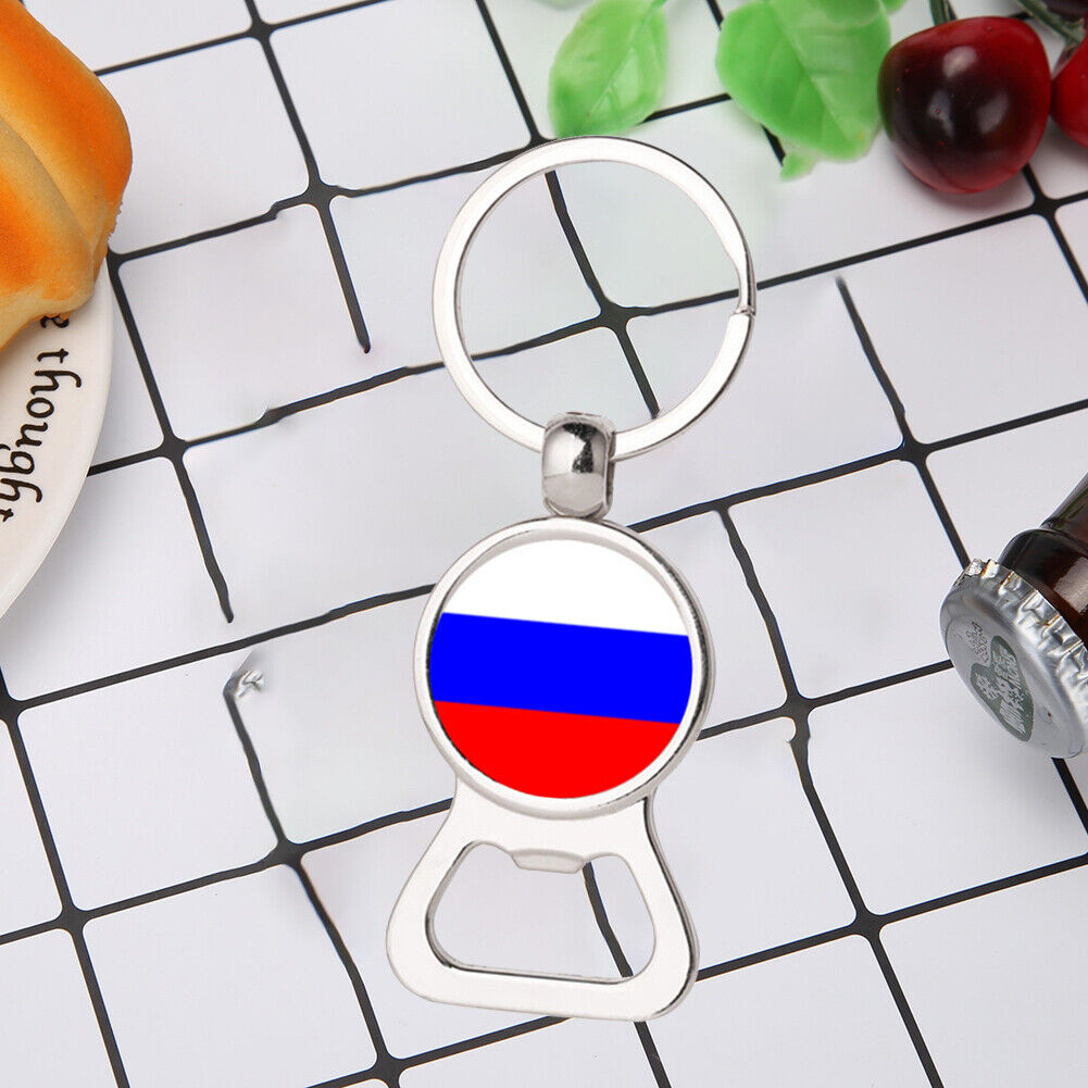 Russian National Flag Gem Bottle Opener Keychain Multifunction Bag Key Ring