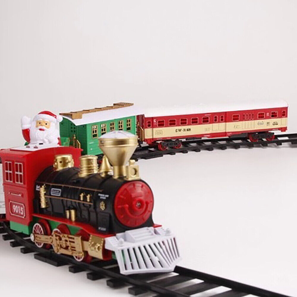 Classic Electric Simulation Rail Christmas Steam Train Track Set Kids Xmas Gift