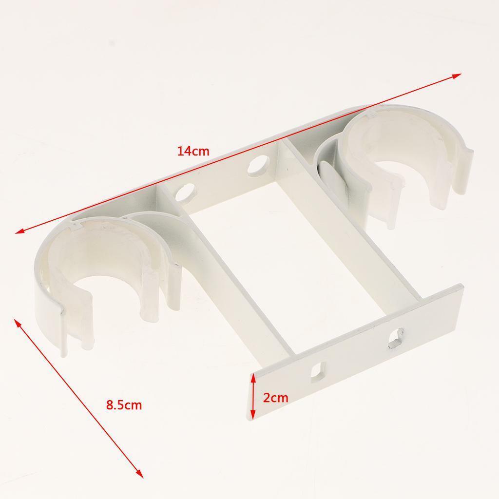 2 Pieces Aluminum  Double Curtain Rod Bracket Holder Ceiling