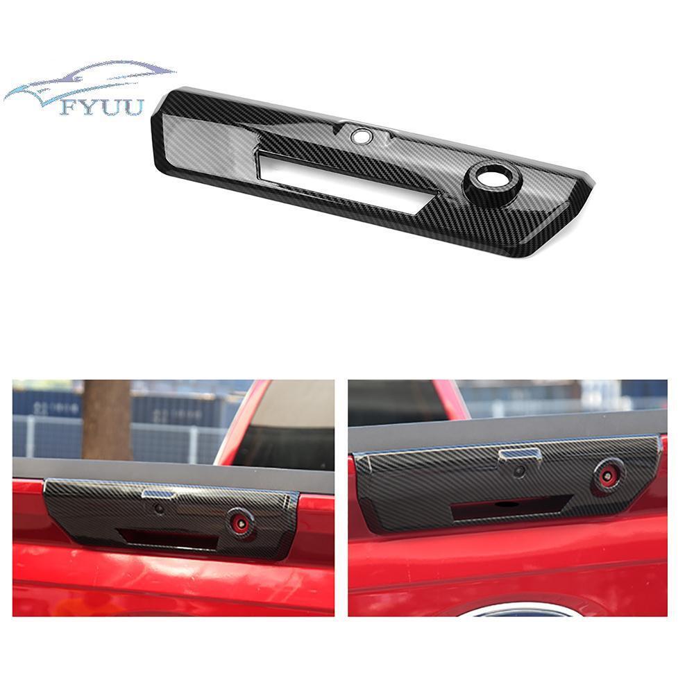 Glossy Carbon Fiber Look Rear Tailgate Door Handle Cover Trim For Ford F150 2021
