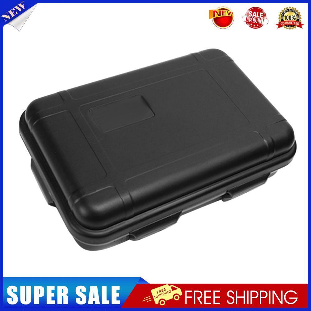 Outdoor Waterproof Box Survival Airtight EDC Tool Sealed Small Case (Black)