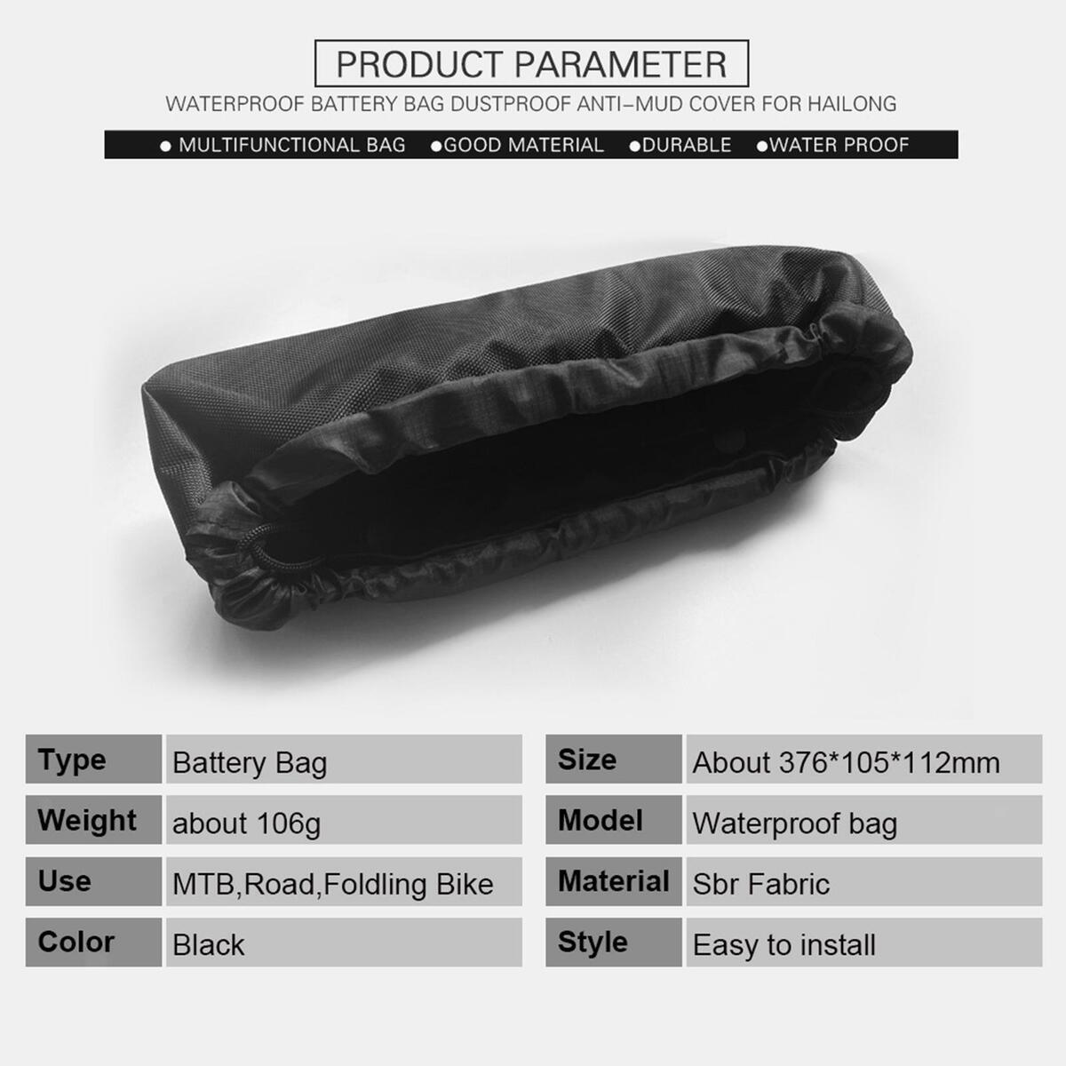 Battery Protective Cover Fittings Durable Cloth for Electric Bicycle Outdoor