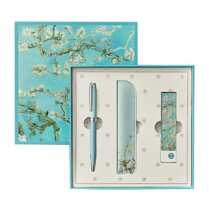 Ballpoint Pen Kit Rotatable Metal Ballpoint Pens with PU Pouch 3 Extras Refills