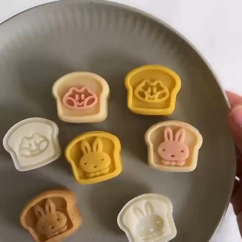 Toast Shaped Stamps Moon Cake Moulds for Mid-Autumn Festival DIY Baking Mooncake