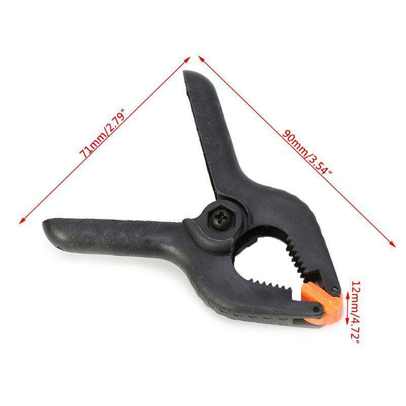 3 Inch Heavy Duty Plastic Nylon Spring Clamp Clip Tips For Photography Black