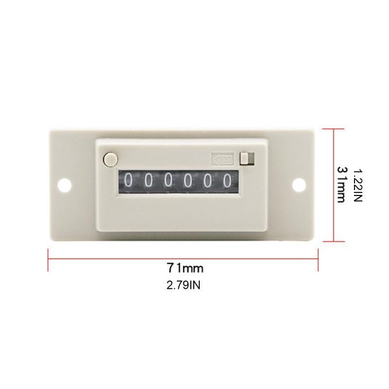 6 Digit Electromagnetic Pulse Counter Tool AC220V / AC110V / DC 24V / DC 12V