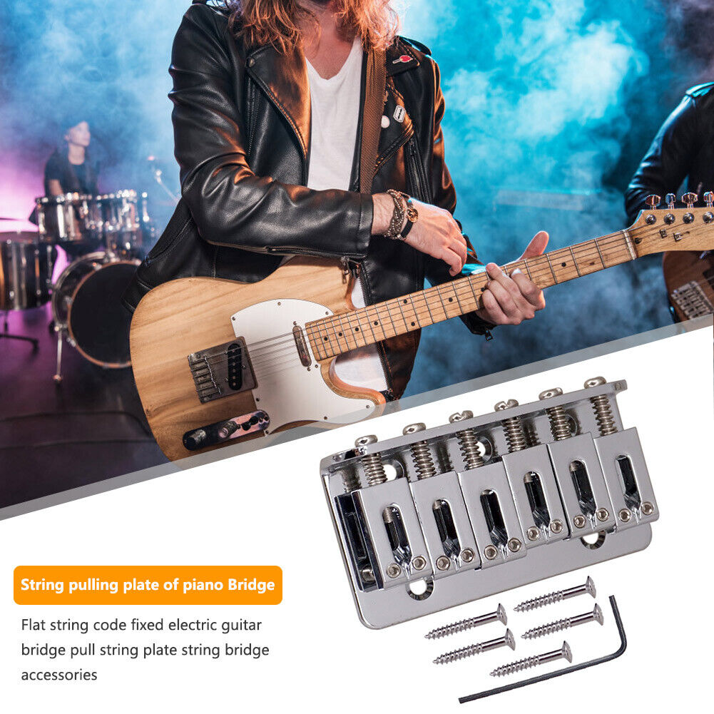 6 Strings Guitar Bridge Saddle Tailpiece for Fender Strat Electric Guitar