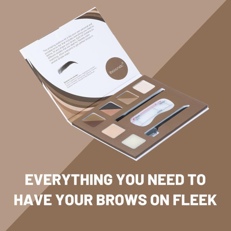 6 Colors Eyebrow Contour Kit Matte Powder Palette Eye Brow Pen Brush Makeup Tool