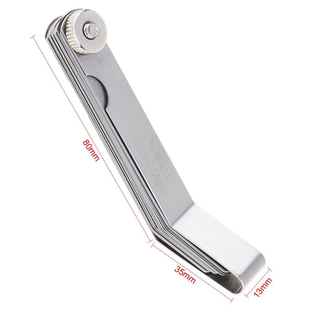 Tappets Valve Offset Stainless Steel 16 Blades 100mm Feeler Gauge Metric Gauge