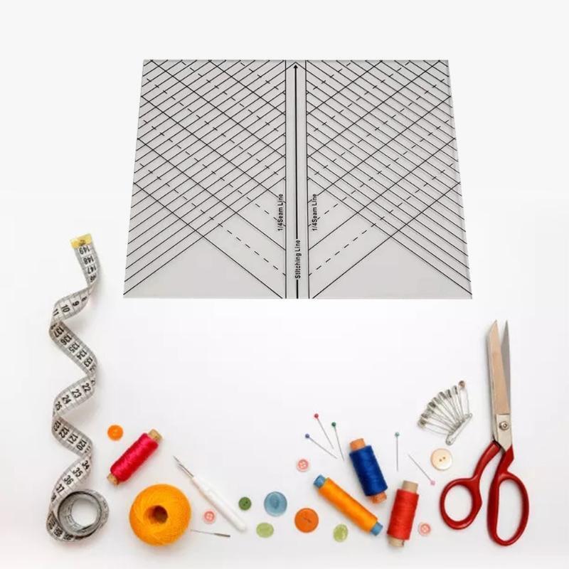 Multifunctional Sew Straight Ruler Quilting Stencil with Clearly Stiching Lines