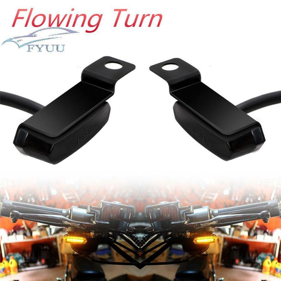 2*Mini LED Motorcycle Flowing Water Turn Signal Light Brake Clutch Lever Flasher