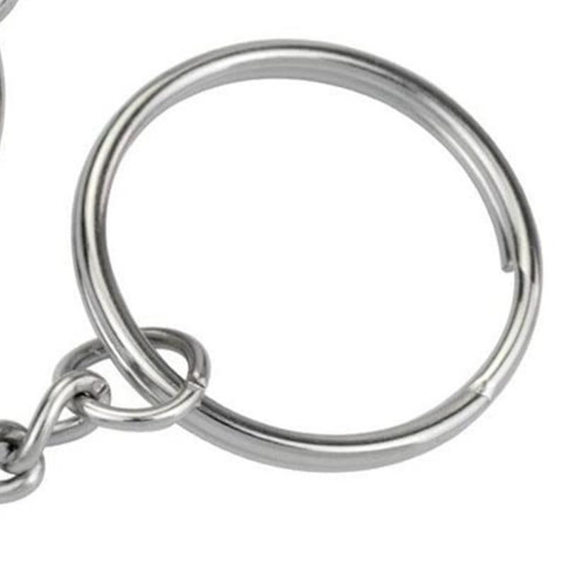 Keychain Ring Set 20pcs Splits Key Ring Hoops with Chain 20pcs Metal Jump Rings