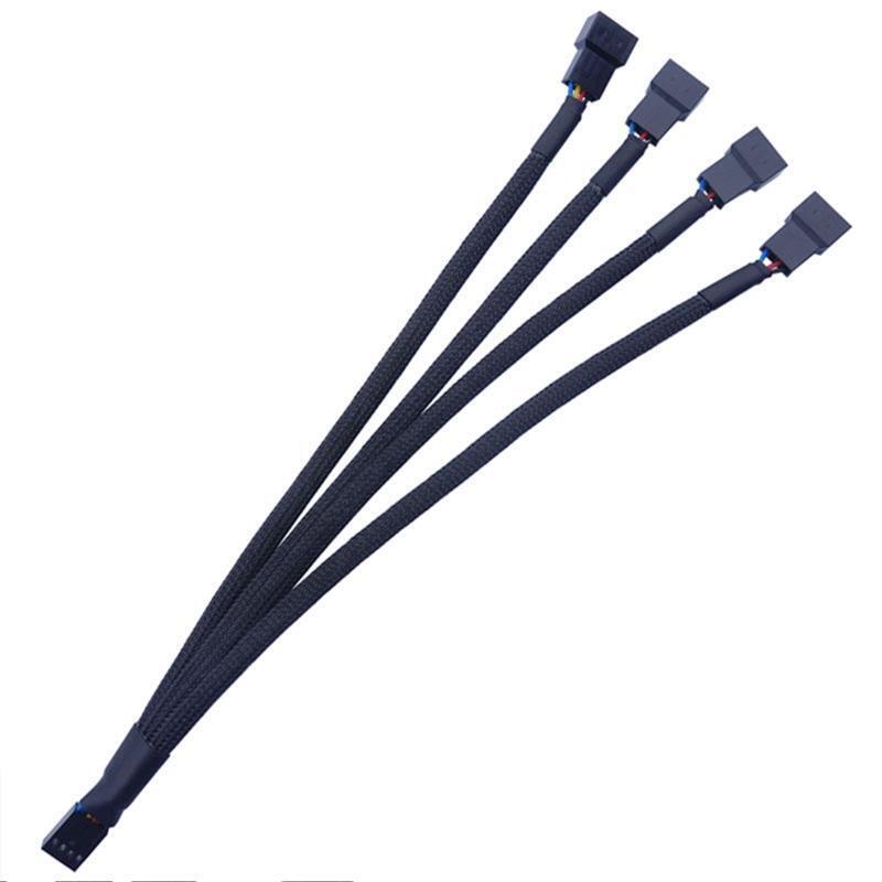 Fans Cable Y Splitter PWM Cable Computer PC Fan Power Extension Line 4-Way 27CM