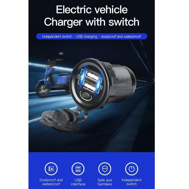 Ebike Charger Socket Dual USB Ports Charger Socket Power Outlet Adapter