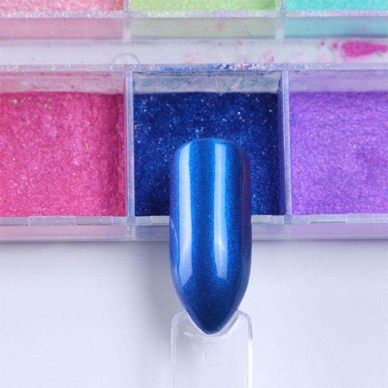 12 Colors Ultrafine Glitter Nail Art Shimmer Powder Dust Coating Pigment DIY