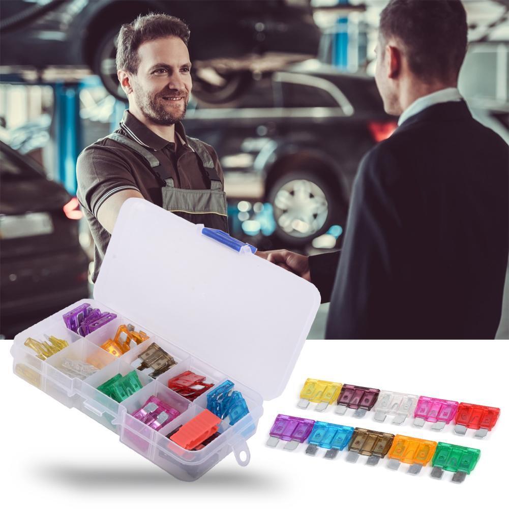 50pcs Car Standard Fuses 3A 5A 7.5A 10A 15A 20A 25A 30A 35A 40A w/ Box+Clip