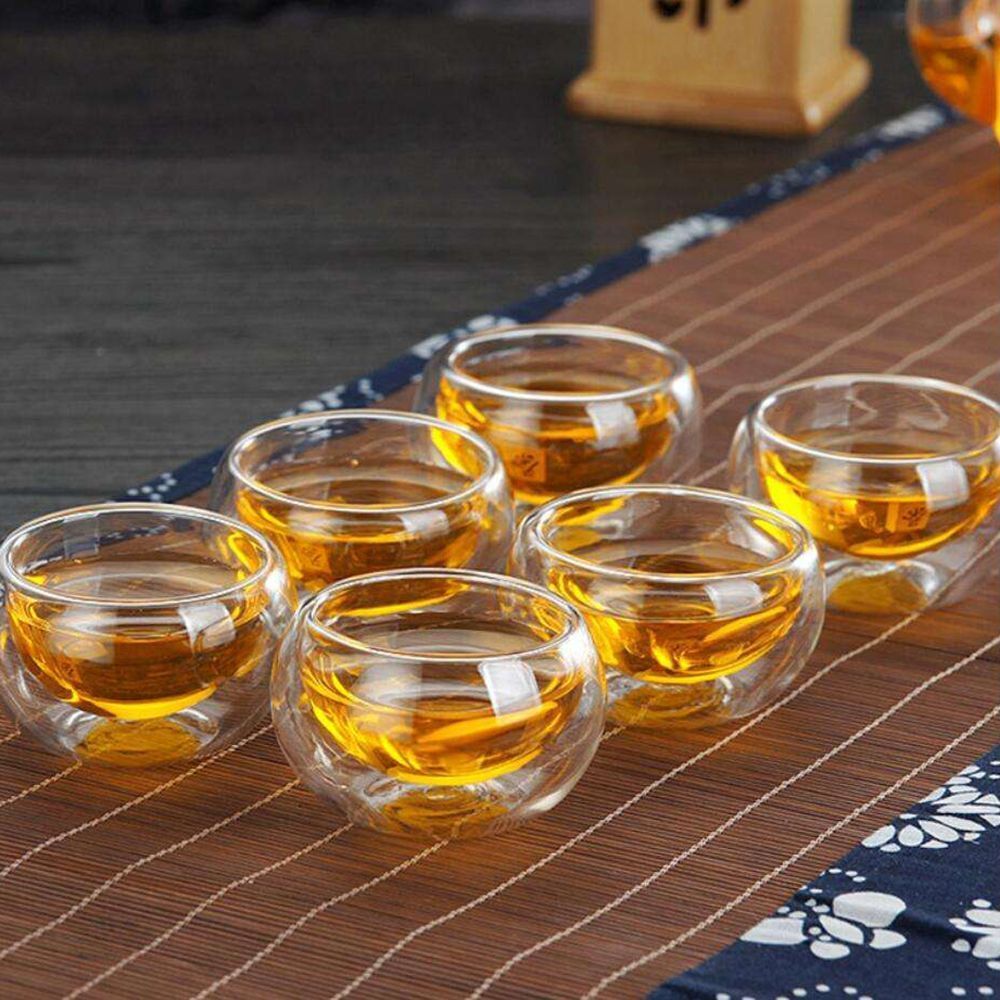 Heat Resistant Espresso Coffee Cups Kungfu Teacup Tea Cups Mini Glass Cup