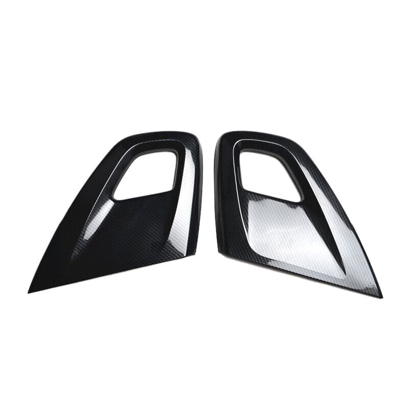 2x Carbon Fiber Grain Door Armrest Panel Trim Cover Fit For Hyundai Veloster