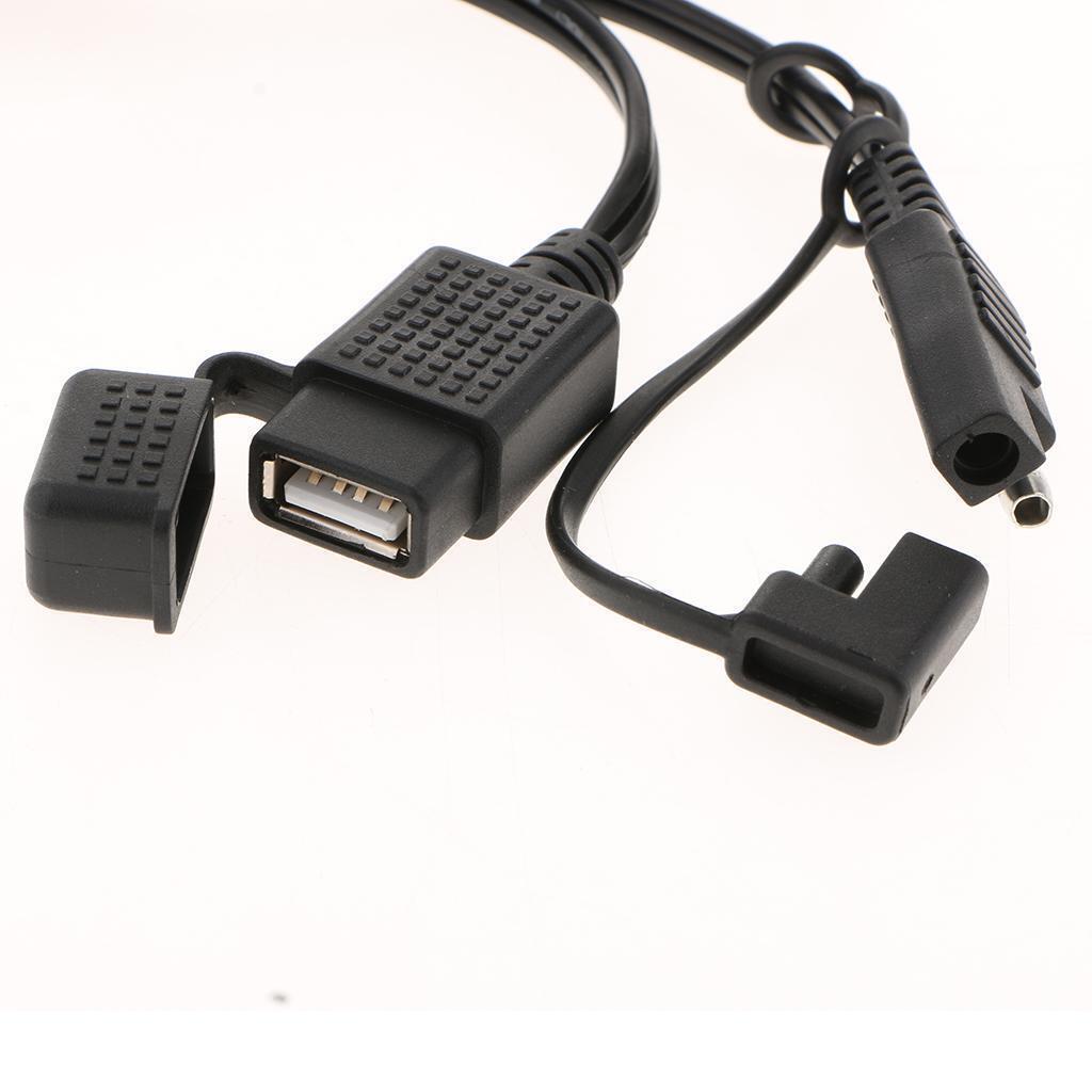 12-24V SAE Plug to USB Female Harness Extension Connector Cable