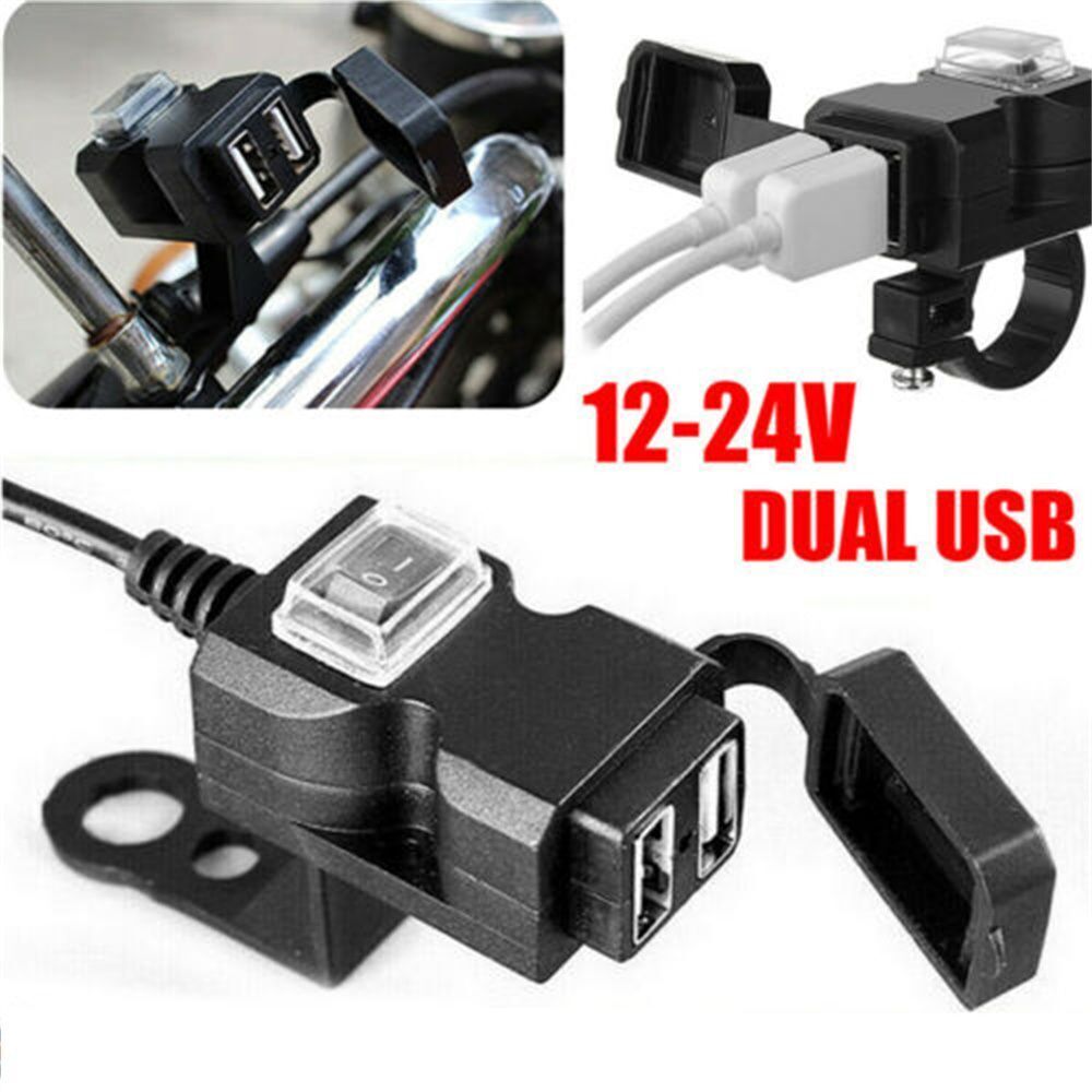 Switch Dual Port Motorcycle Accessories Power Adapter Motorcycle Charger Socket