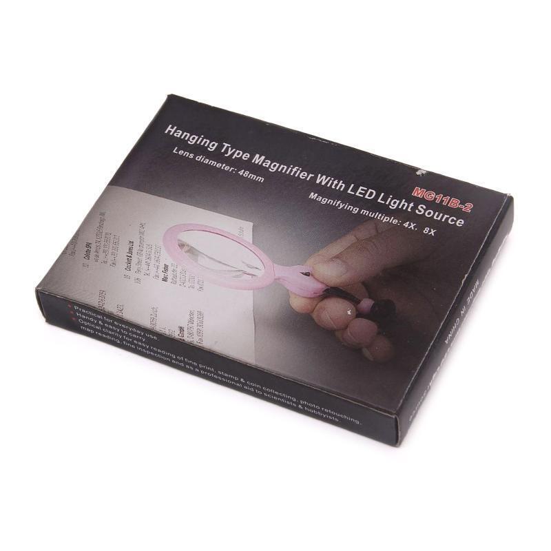 Magnifying Glass w/ Light 4X & 8X Portable Magnifier Perfect for Reading Sewing