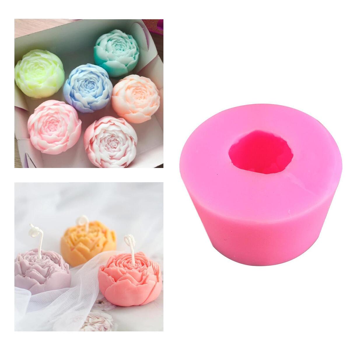 Flower Candle Mold Soap Making Mould DIY Chocolate Handmade for Christmas