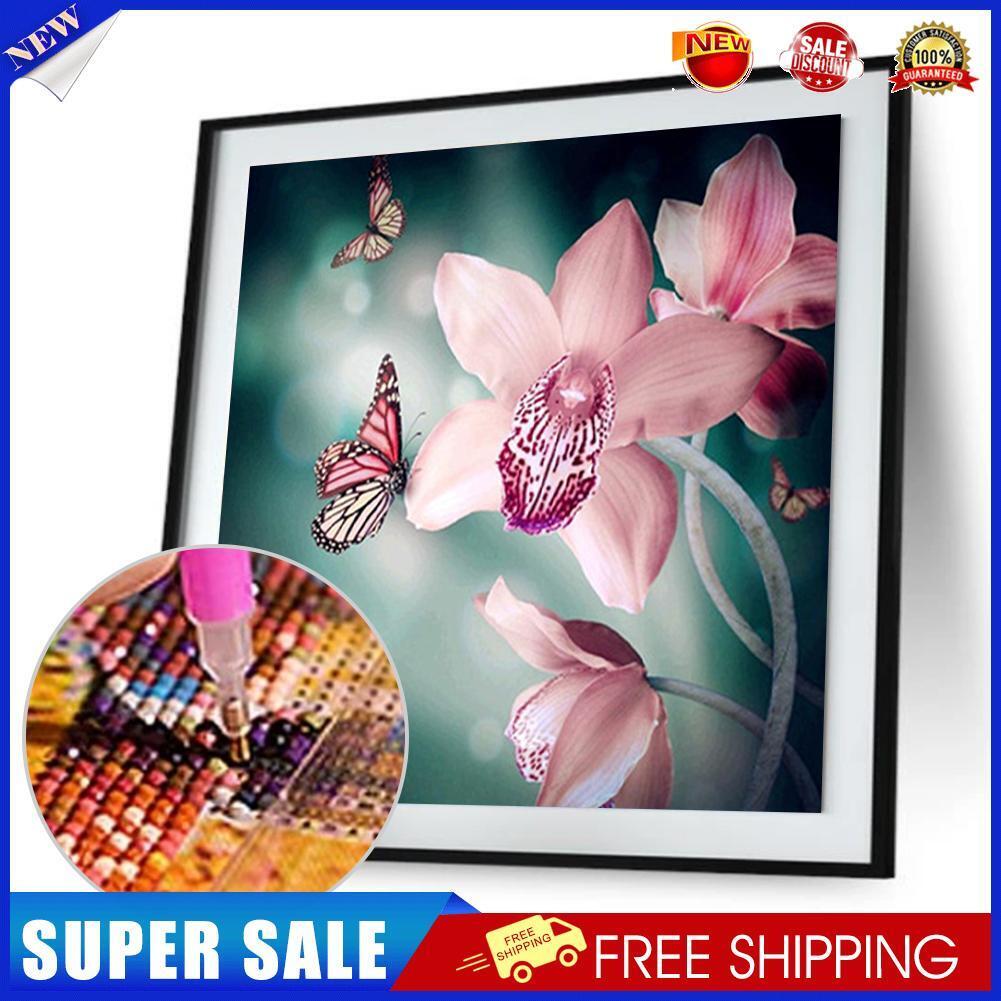 5D Diamond Painting Orchid Flower Embroidery Cross Stitch Craft Home Decor