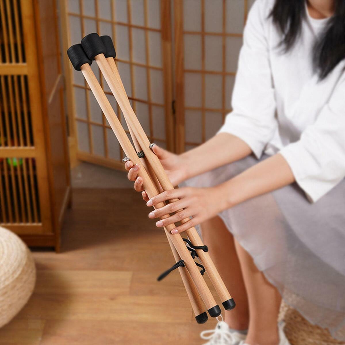 Wooden Ethereal Drum Holder Bracket Adjustable Folding for Triangular Drum