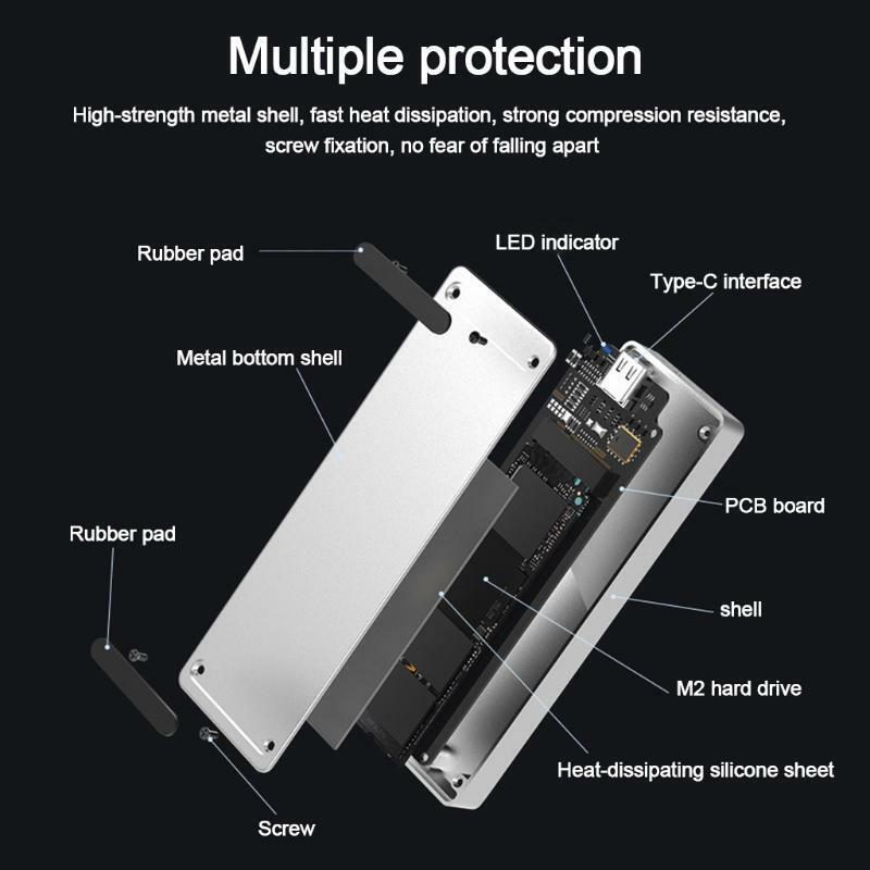 Blueendless HDD Enclosure SSD Box USB3.1 Type C to Type C/USB-A 10Gb High Speed