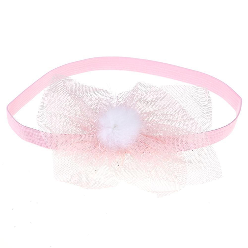 Girls Hair Accessories Baby Elastic Lace Flowers Headbands for Infant(Pink)