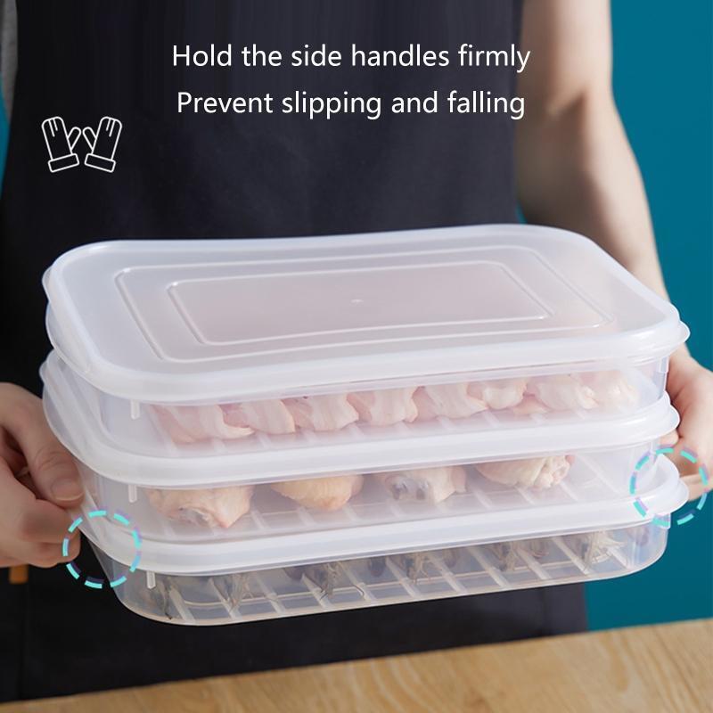 Clear Food Storage Box with Lid Fish Meat Shrimp Vegetables Storage Case