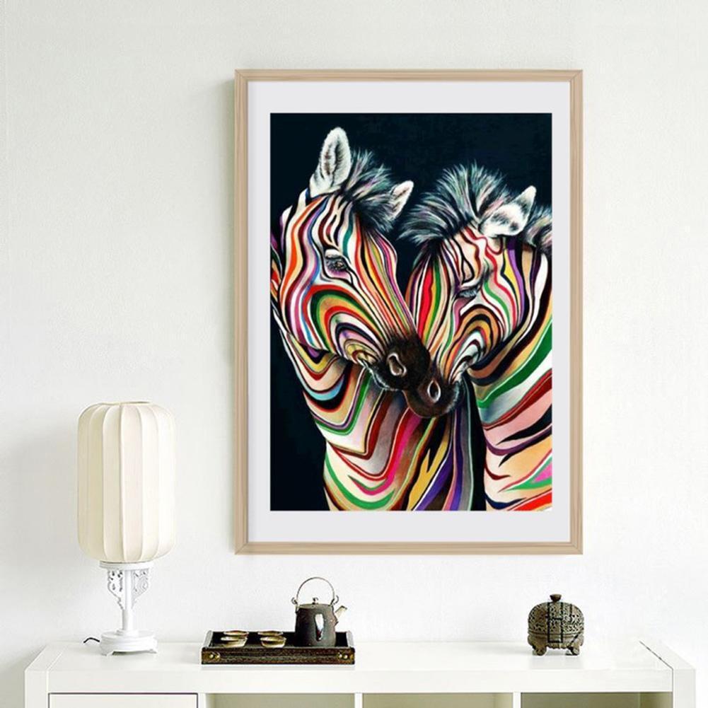 Colourful Zebras 5D DIY Full Drill Diamond Painting Embroidery Needlework