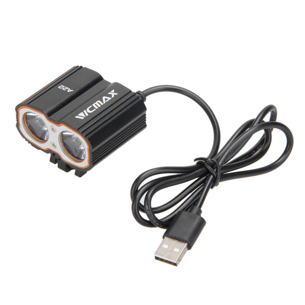 Waterproof Front Lamp 6000LM 2x CREE XM-L T6 USB LED Bike Bicycle Light