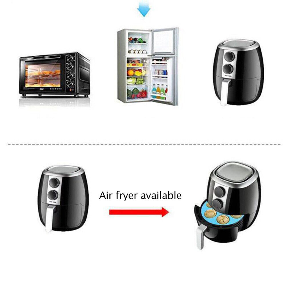 Silicone Air Fryer Mold 7-Cavity Cupcake Muffin Baking Cups Cake Pan (21cm)