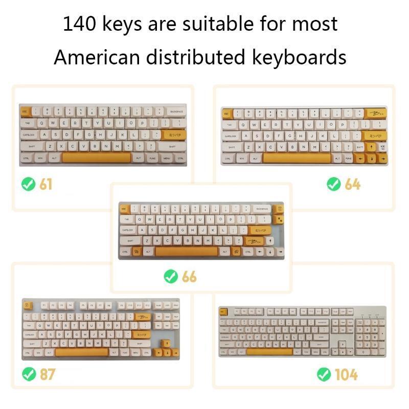 Honey Milk Theme 140 Keys Mechanical Keyboard XDA Profile DYE-Sub PBT Keycap