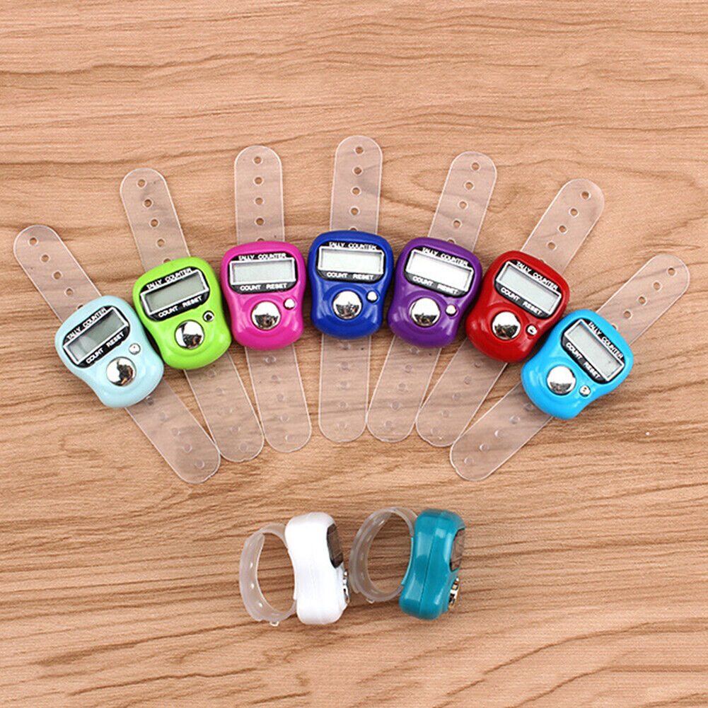 Electronic Finger Counter Ring LED Portable Digital Row Tally Pedometer